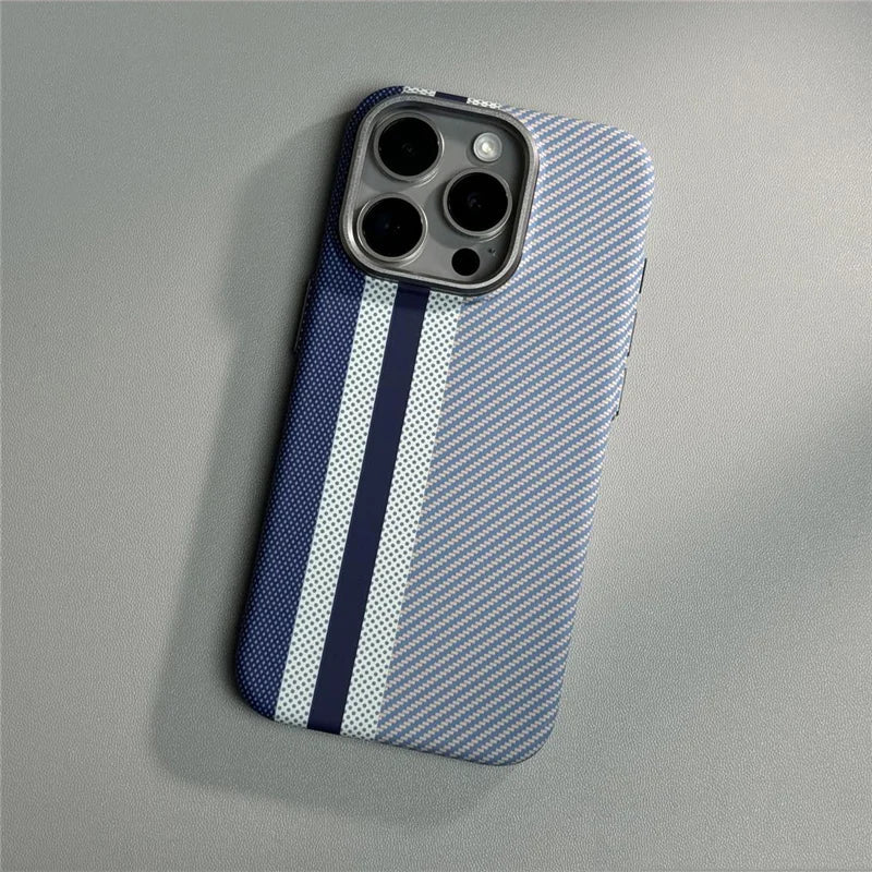 Carbon Fiber Textured Phone Case for iPhone 12-17 | Shock-Absorbing Protection with Raised Edges & Precise Cutouts | Thomler