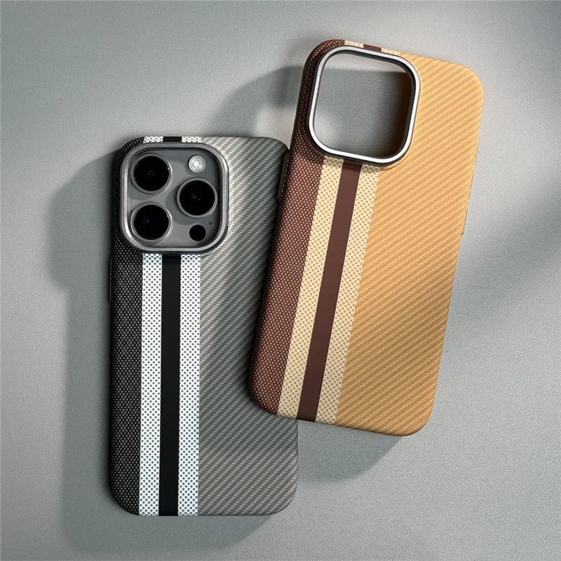 Carbon Fiber Textured Phone Case for iPhone 12-17 | Shock-Absorbing Protection with Raised Edges & Precise Cutouts | Thomler