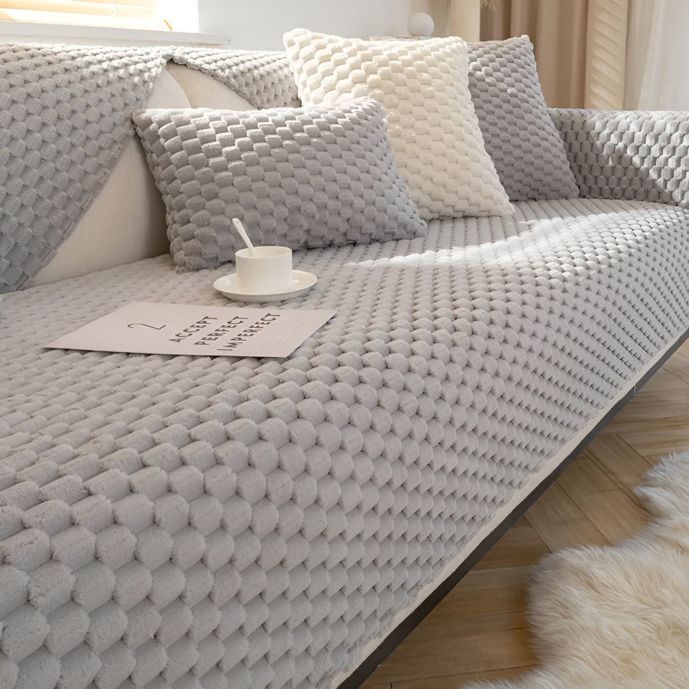 Non-Slip Couch Cover with Textured Honeycomb Design – Fits Sofas & Sectionals | Thomler