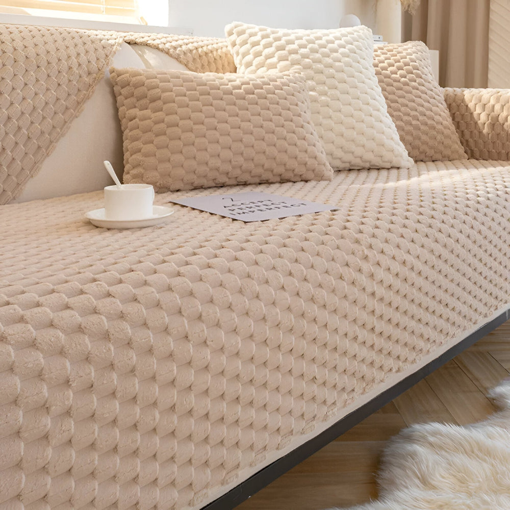 Non-Slip Couch Cover with Textured Honeycomb Design – Fits Sofas & Sectionals | Thomler