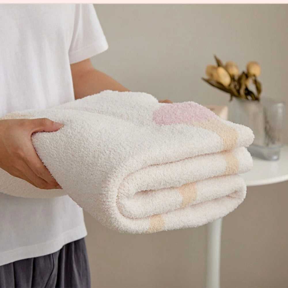 Plush Knitted Dessert-Print Throw Blanket – Cozy Microfiber Velvet for Couch, Bed & Travel | 47×59 in | Thomler