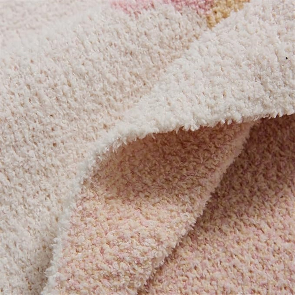 Plush Knitted Dessert-Print Throw Blanket – Cozy Microfiber Velvet for Couch, Bed & Travel | 47×59 in | Thomler
