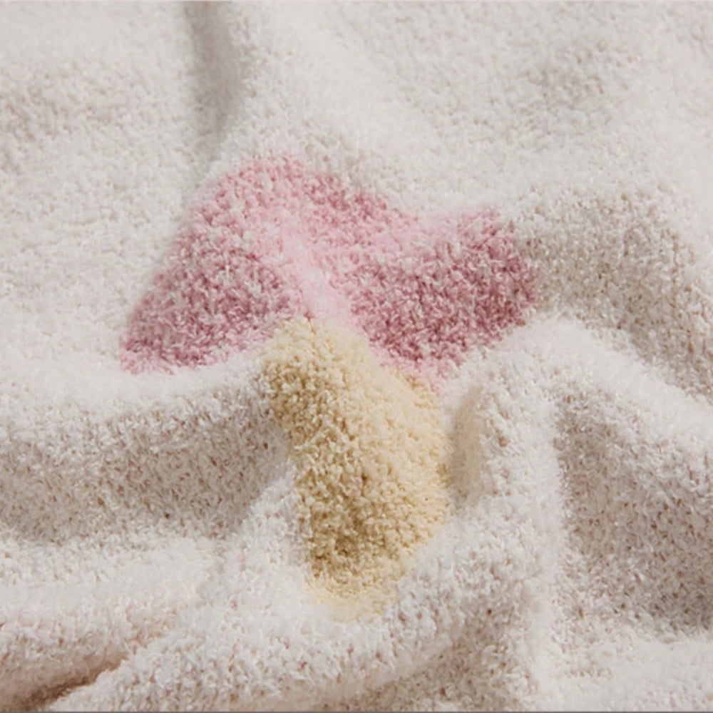 Plush Knitted Dessert-Print Throw Blanket – Cozy Microfiber Velvet for Couch, Bed & Travel | 47×59 in | Thomler