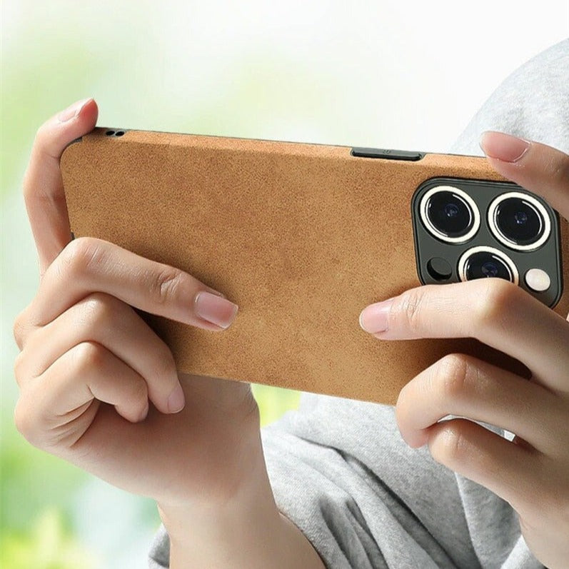 Protective Suede-Textured iPhone Case with Raised Edges and Camera Guard for iPhone 12-17 Series | Thomler