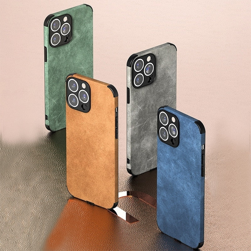Protective Suede-Textured iPhone Case with Raised Edges and Camera Guard for iPhone 12-17 Series | Thomler