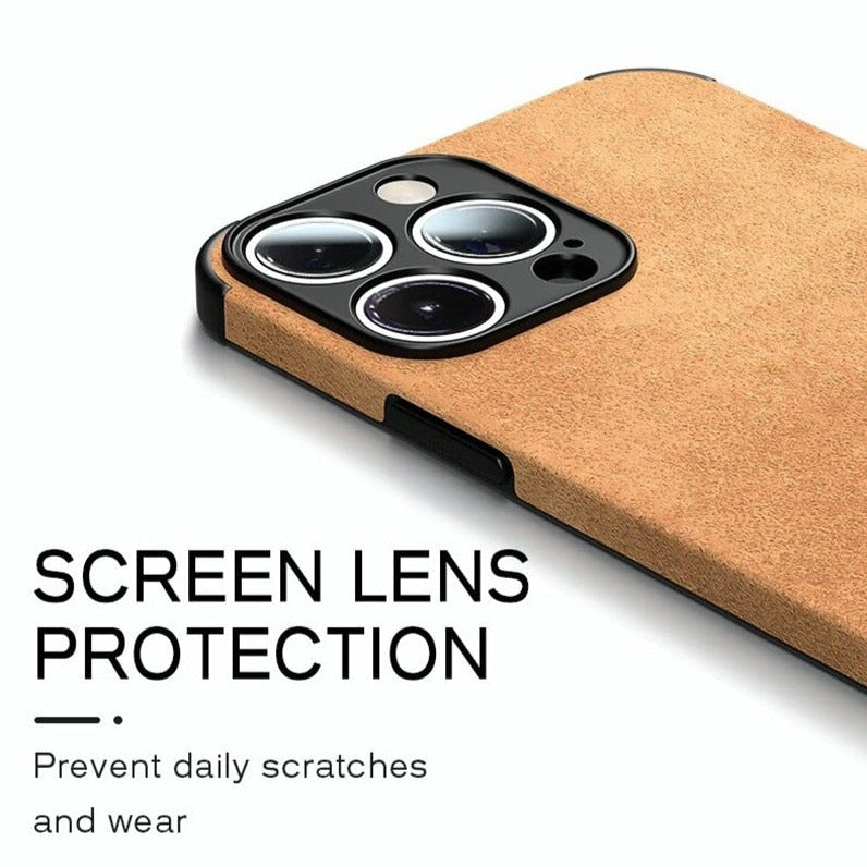 Protective Suede-Textured iPhone Case with Raised Edges and Camera Guard for iPhone 12-17 Series | Thomler