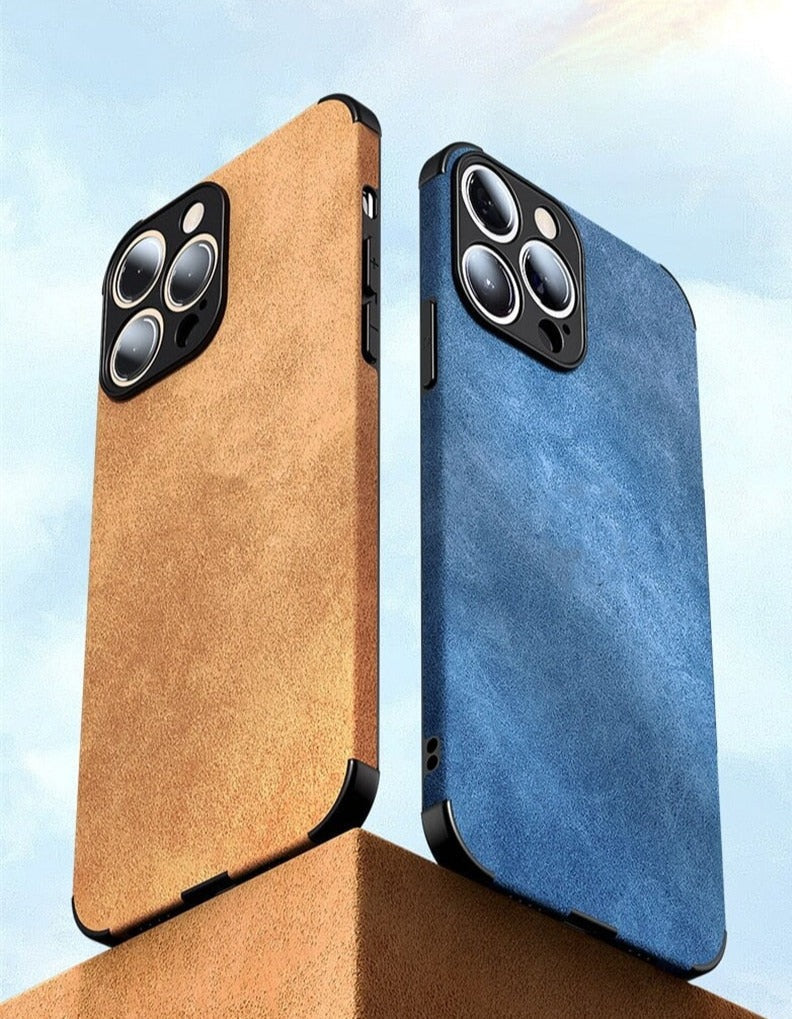 Protective Suede-Textured iPhone Case with Raised Edges and Camera Guard for iPhone 12-17 Series | Thomler