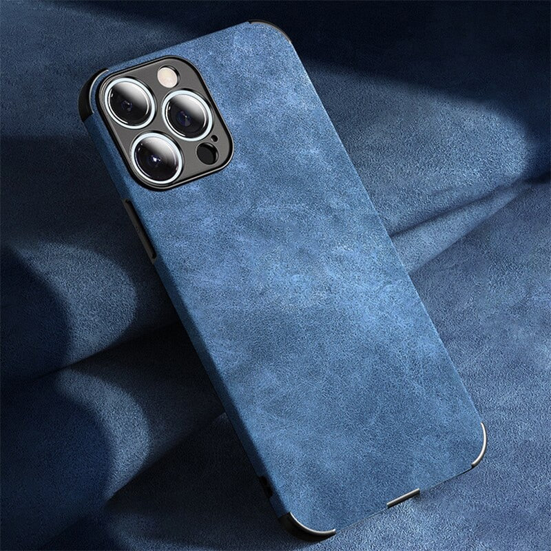Protective Suede-Textured iPhone Case with Raised Edges and Camera Guard for iPhone 12-17 Series | Thomler