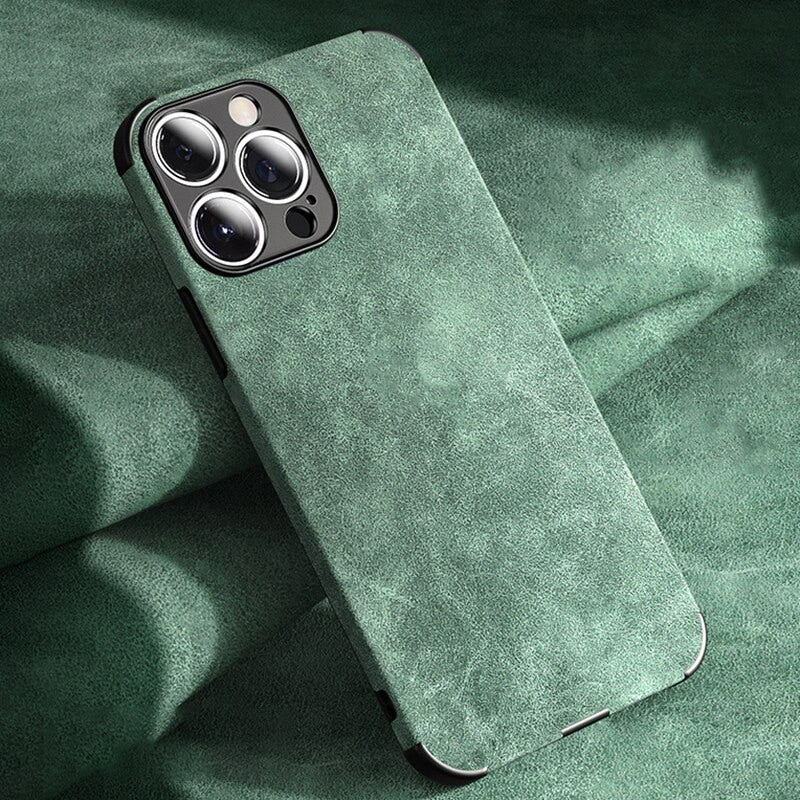 Protective Suede-Textured iPhone Case with Raised Edges and Camera Guard for iPhone 12-17 Series | Thomler
