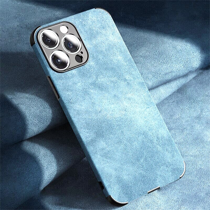 Protective Suede-Textured iPhone Case with Raised Edges and Camera Guard for iPhone 12-17 Series | Thomler