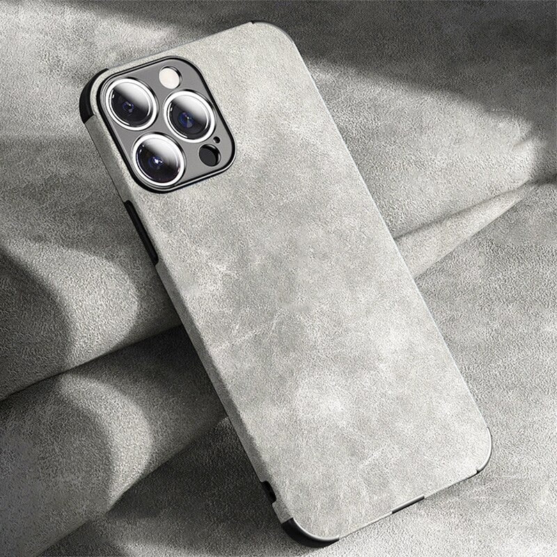 Protective Suede-Textured iPhone Case with Raised Edges and Camera Guard for iPhone 12-17 Series | Thomler