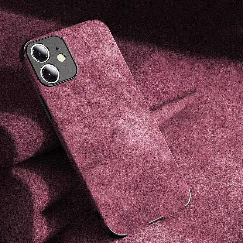 Protective Suede-Textured iPhone Case with Raised Edges and Camera Guard for iPhone 12-17 Series | Thomler
