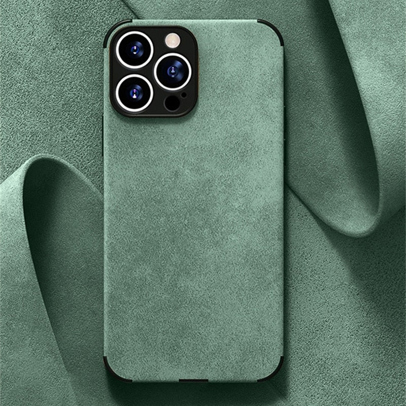Protective Suede-Textured iPhone Case with Raised Edges and Camera Guard for iPhone 12-17 Series | Thomler