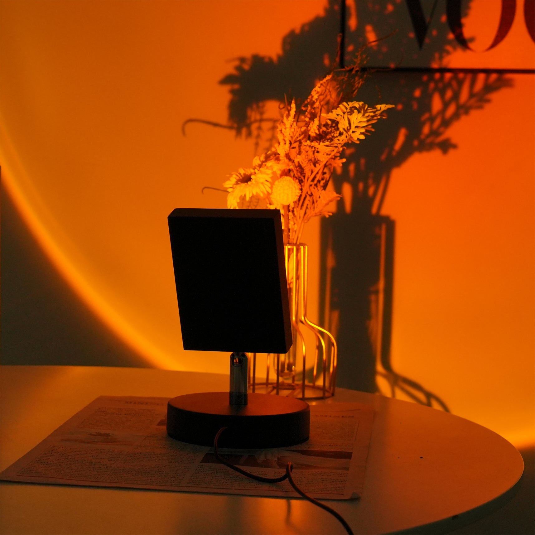Color Projector Aluminum 4.7 in x 7.8 in Black Indoor Sunset Red Lighting | Thomler