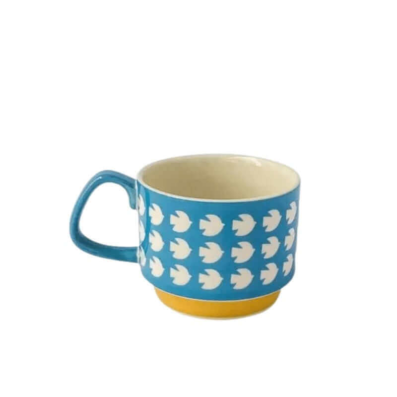 Mid-Century Ceramic Coffee Mug – 10.1 fl oz Retro Design in 10 Patterns for Home Kitchen Breakfast Vintage Tea Cup | Thomler