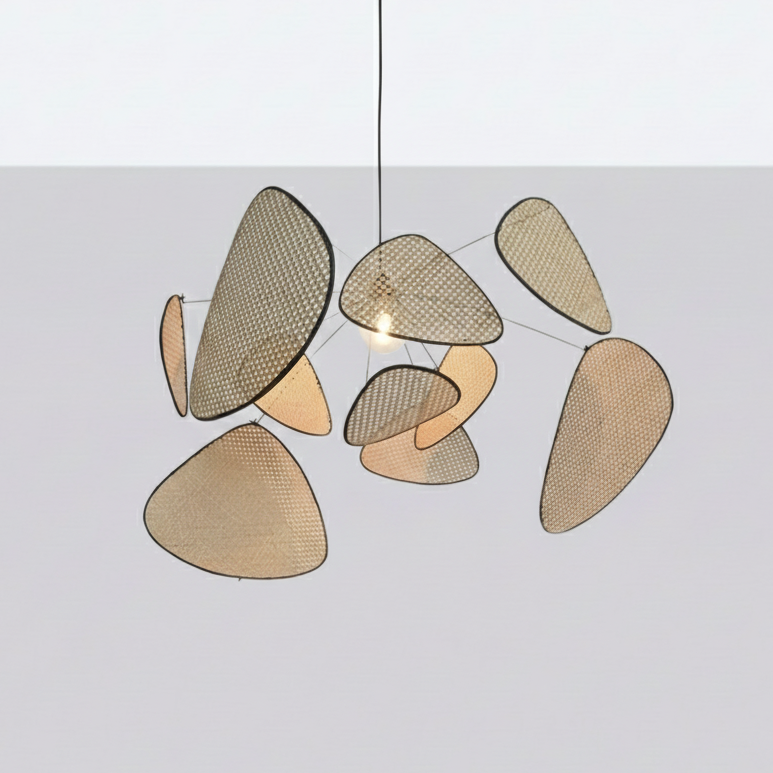 Pendant Light Rattan 120.0 cm Natural Dining Room Living Room Boho Japandi Scandinavian Hanging Ceiling Lamp E27 | Thomler