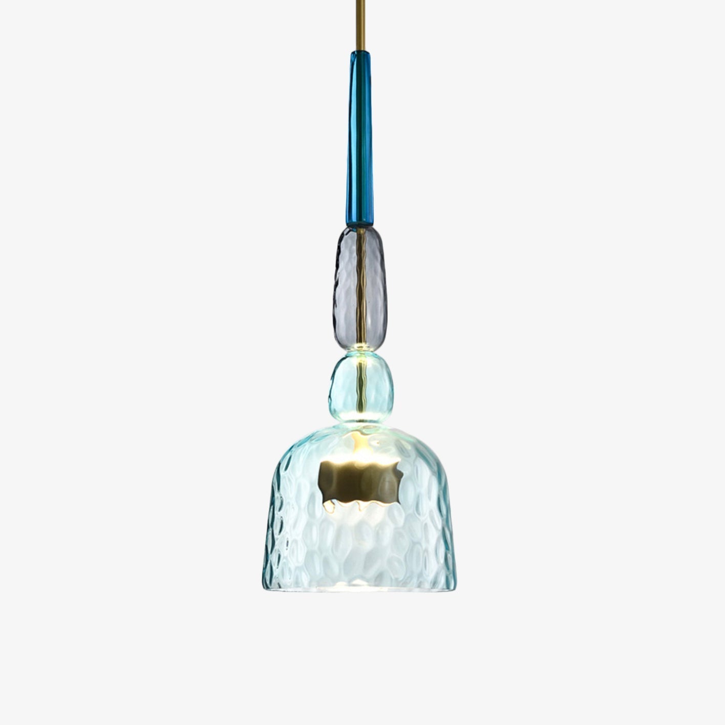 Pendant Light Iron LED 6.3 in Colored Glass Adjustable Dining Living Room Bedroom Ceiling Lamp | Thomler