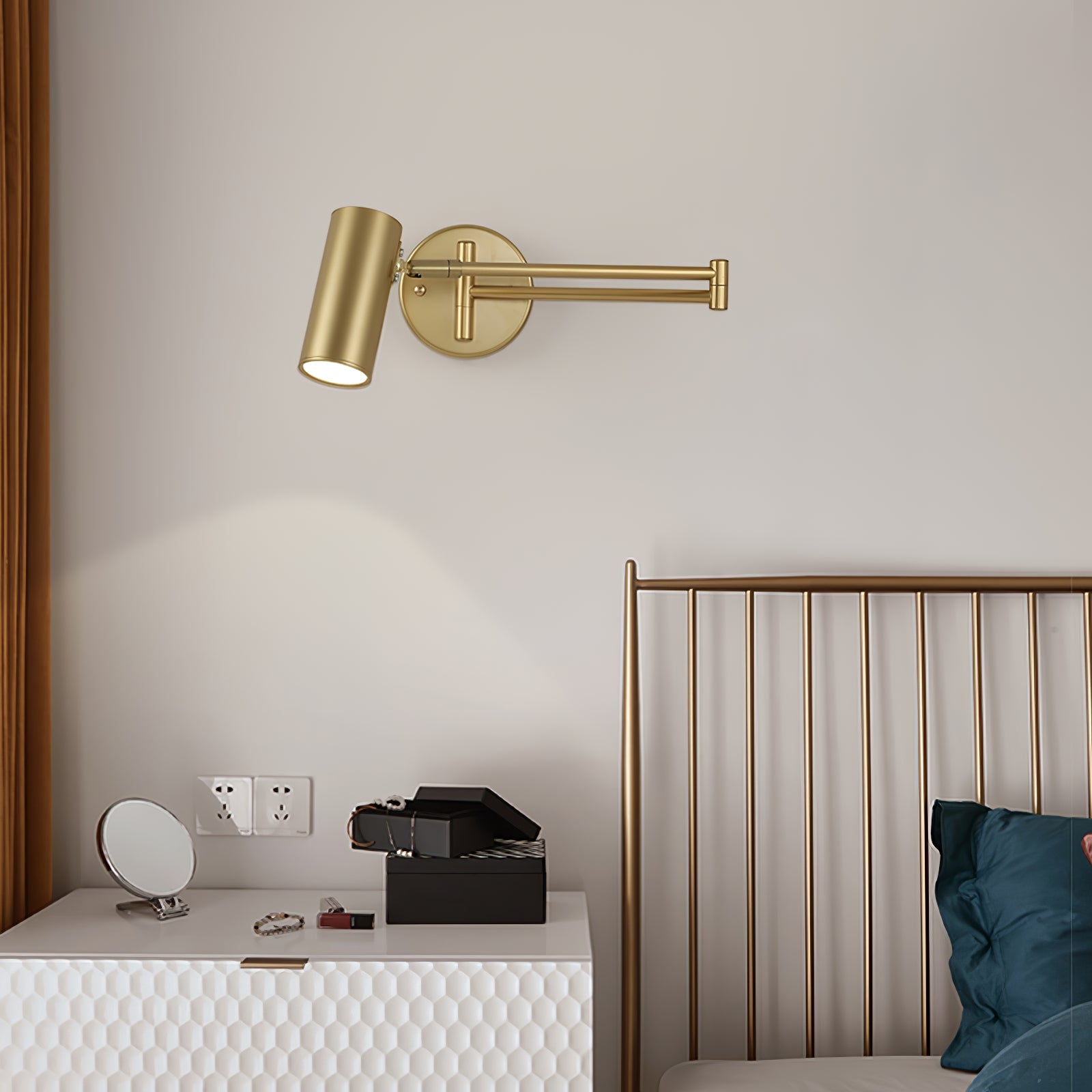 Metal LED Wall Sconce 12.6 in Adjustable Indoor Bedroom Hallway Modern Wall Light Rotating Dimmable Fixture | Thomler