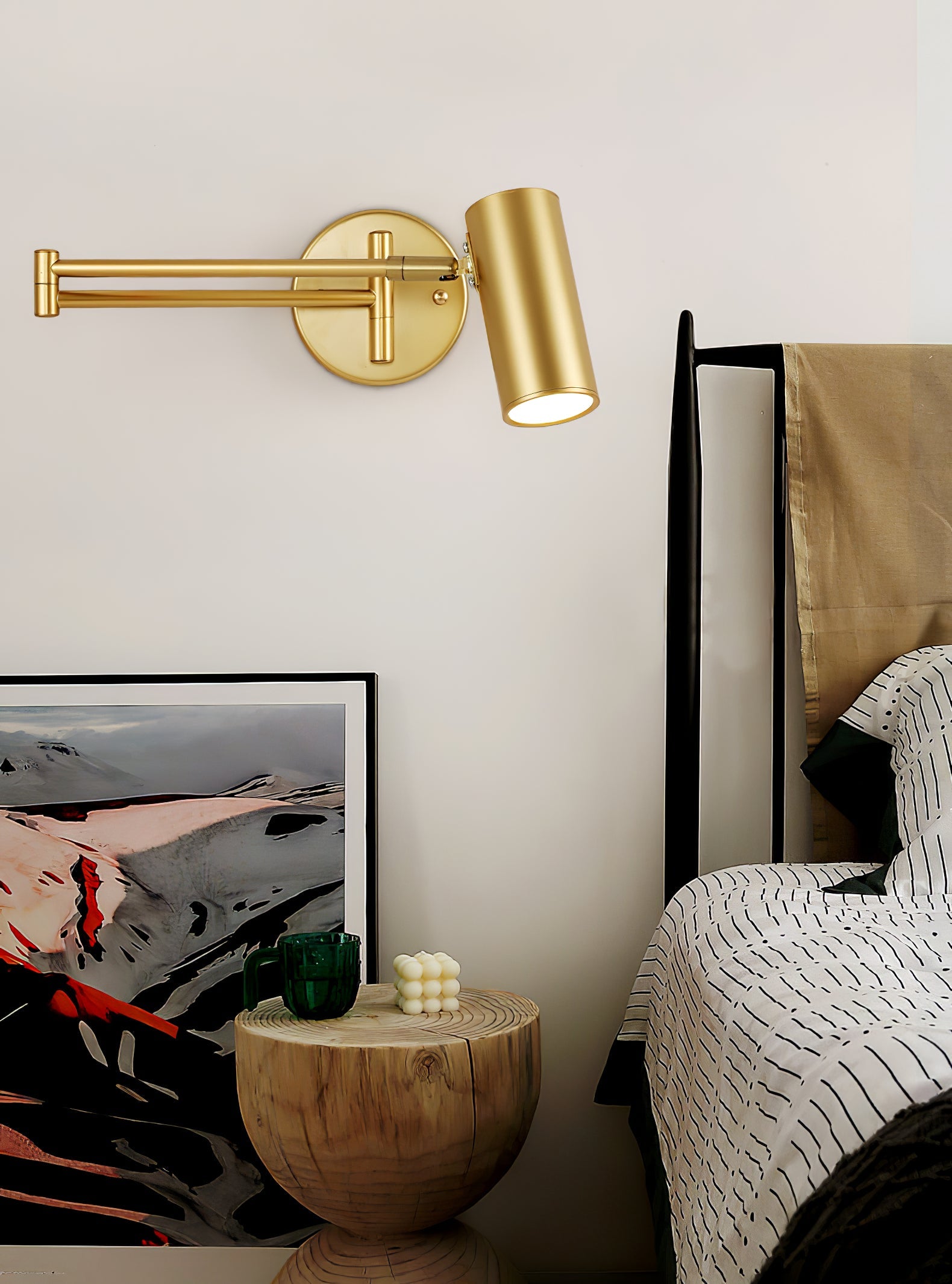 Metal LED Wall Sconce 12.6 in Adjustable Indoor Bedroom Hallway Modern Wall Light Rotating Dimmable Fixture | Thomler