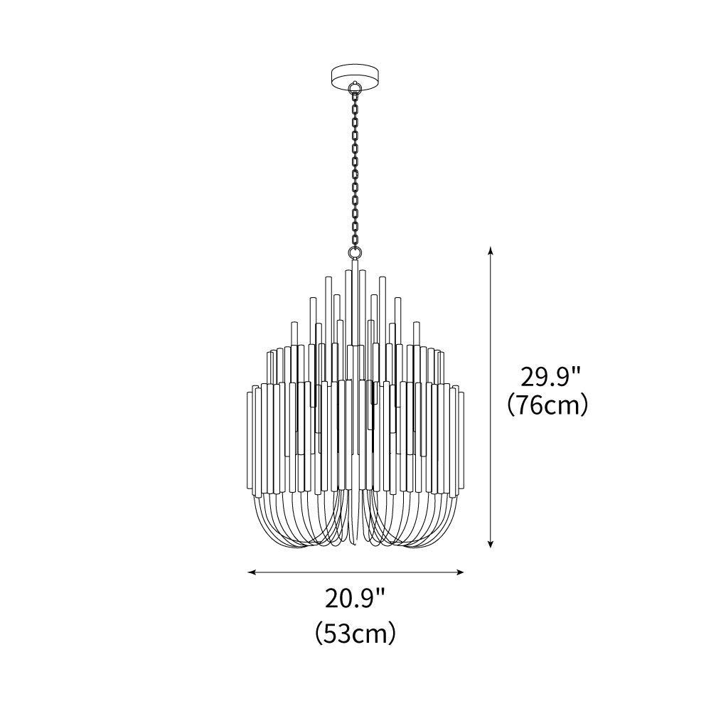Chandelier Wood Metal 31.5 in Round Whitewash Living Room Dining Bedroom Lighting Fixture | Thomler