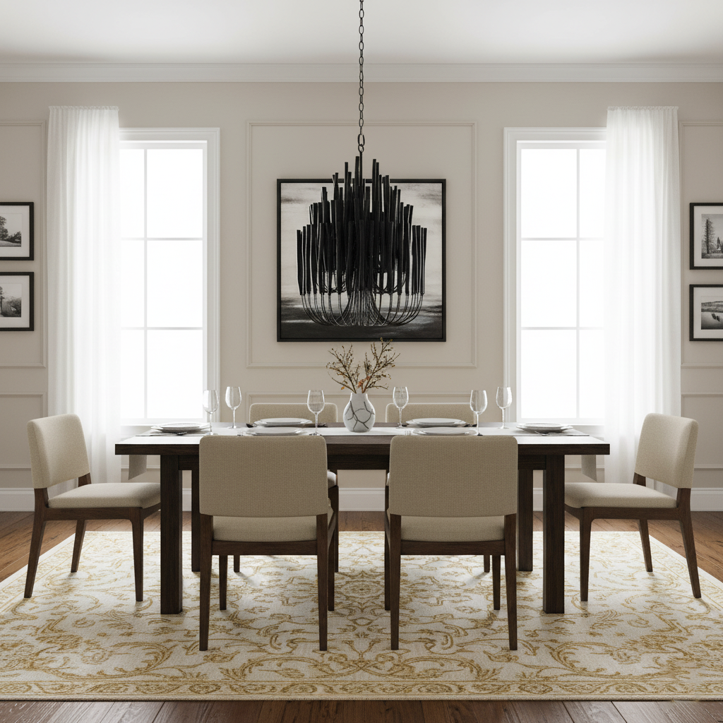 Chandelier Wood Metal 31.5 in Round Whitewash Living Room Dining Bedroom Lighting Fixture | Thomler