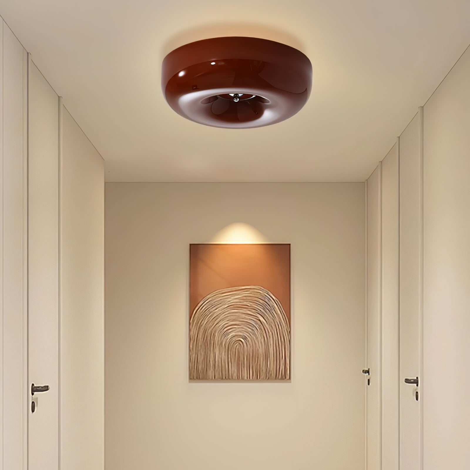 Swirled Glass Flush Mount Ceiling Light with Integrated LED – Chrome Finish – Dimmable Warm White – Modern Ceiling Lamp for Bedroom Living | Thomler
