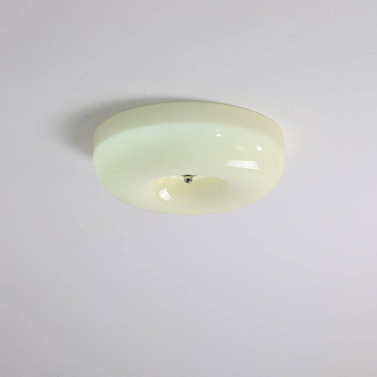 Swirled Glass Flush Mount Ceiling Light with Integrated LED – Chrome Finish – Dimmable Warm White – Modern Ceiling Lamp for Bedroom Living | Thomler