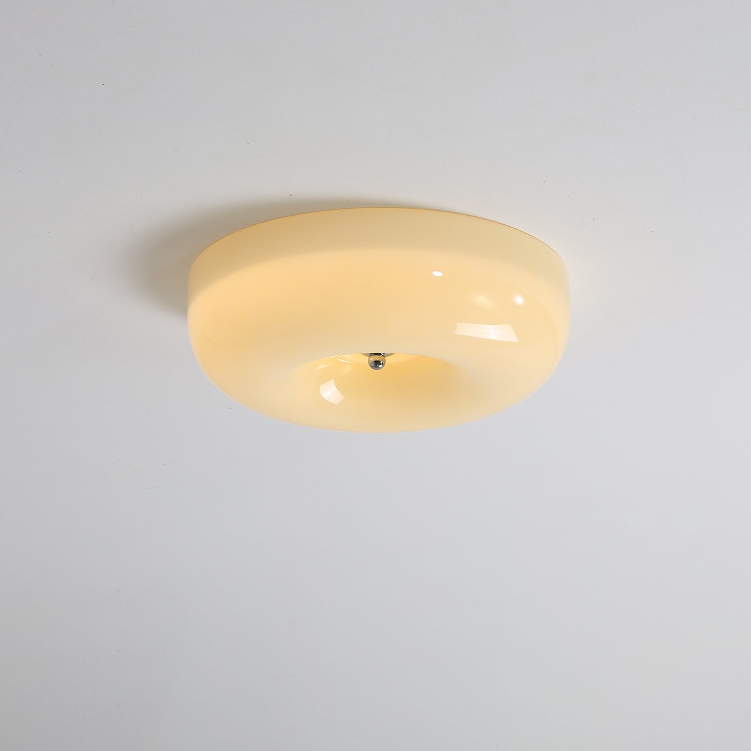 Swirled Glass Flush Mount Ceiling Light with Integrated LED – Chrome Finish – Dimmable Warm White – Modern Ceiling Lamp for Bedroom Living | Thomler