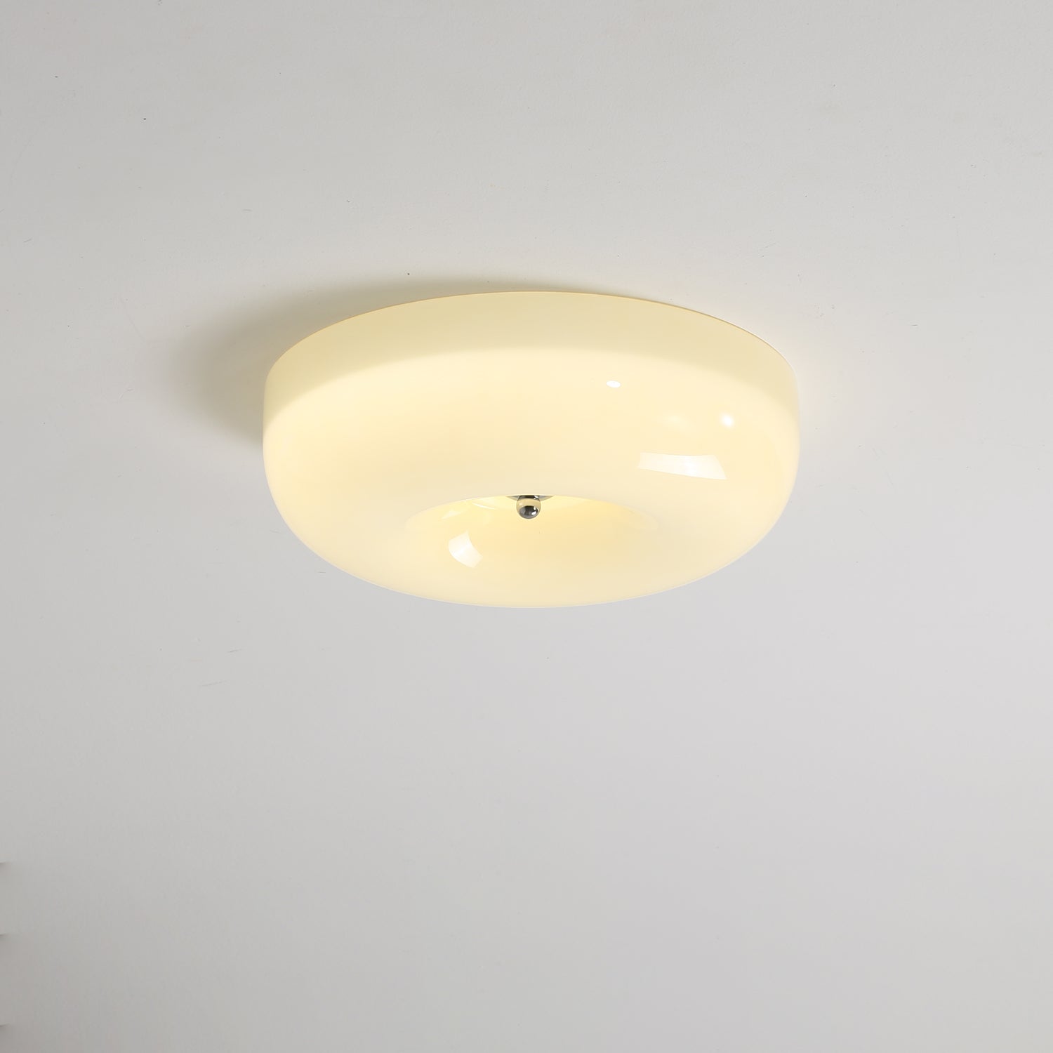 Ceiling Light Swirl Glass LED 40.0 cm Beige Living Room Flush Mount Fixture Modern Indoor Lighting | Thomler