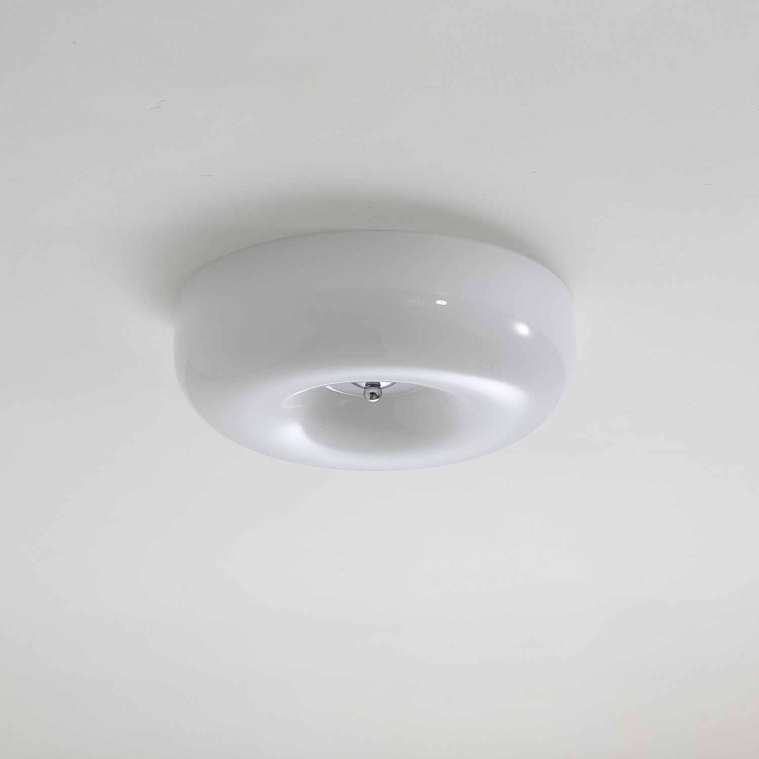 Swirled Glass Flush Mount Ceiling Light with Integrated LED – Chrome Finish – Dimmable Warm White – Modern Ceiling Lamp for Bedroom Living | Thomler