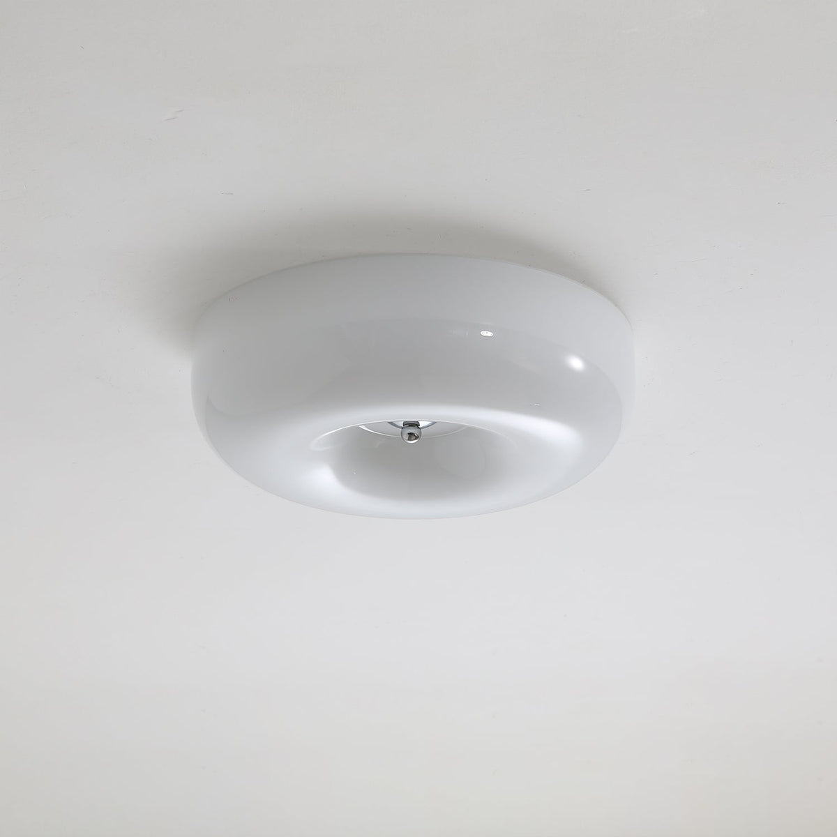 Swirled Glass Flush Mount Ceiling Light with Integrated LED – Chrome Finish – Dimmable Warm White – Modern Ceiling Lamp for Bedroom Living | Thomler