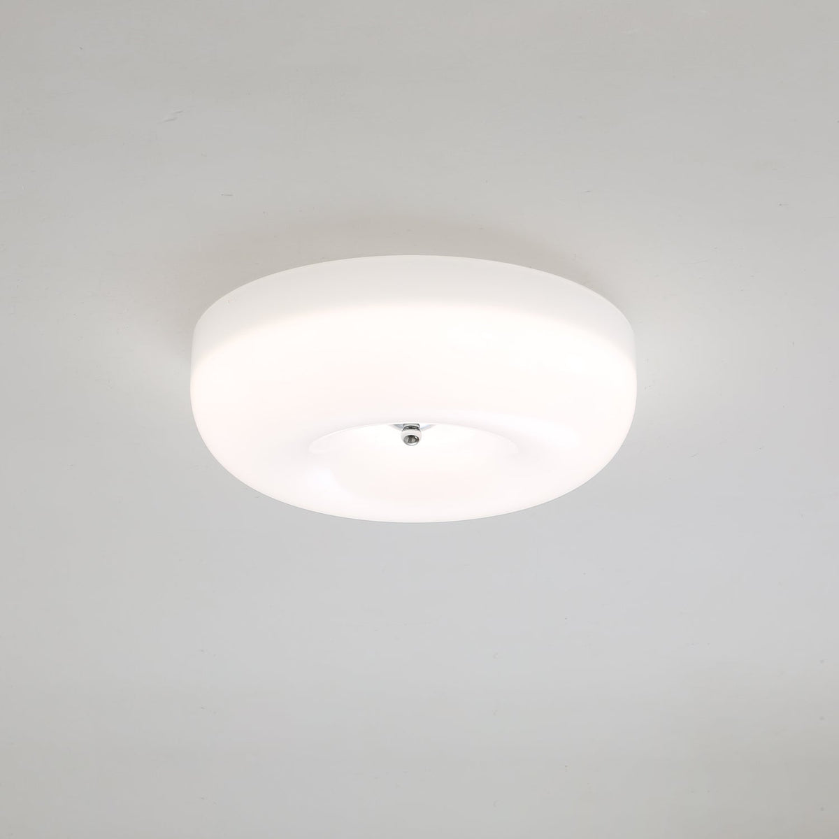 Swirled Glass Flush Mount Ceiling Light with Integrated LED – Chrome Finish – Dimmable Warm White – Modern Ceiling Lamp for Bedroom Living | Thomler