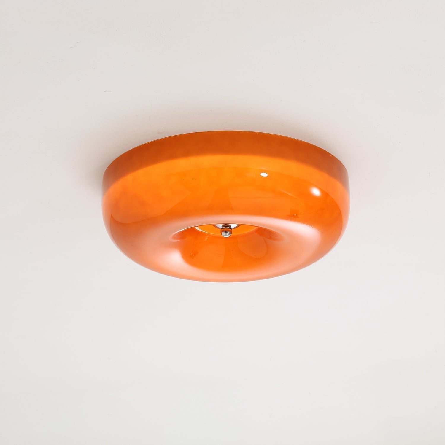 Swirled Glass Flush Mount Ceiling Light with Integrated LED – Chrome Finish – Dimmable Warm White – Modern Ceiling Lamp for Bedroom Living | Thomler