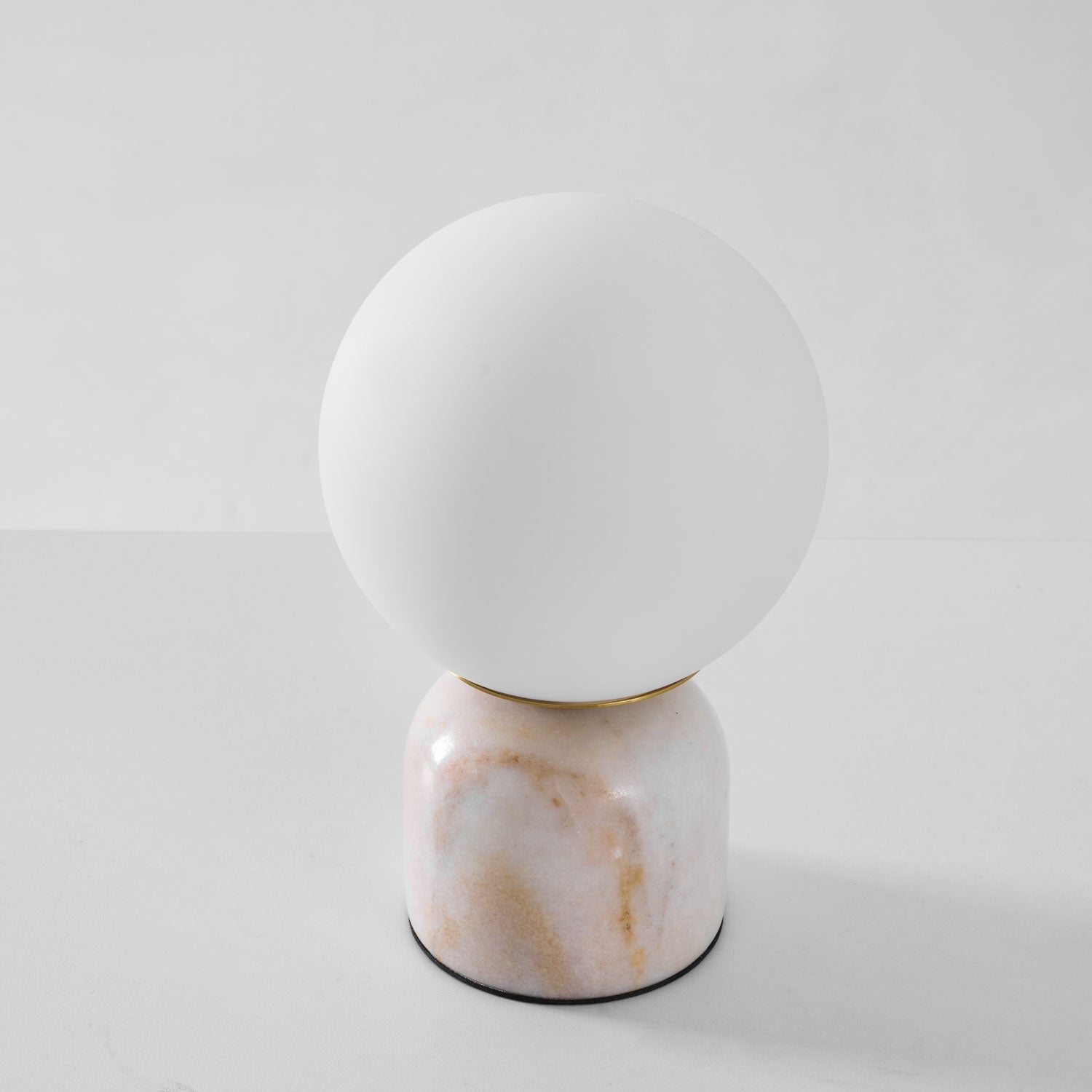 Marble Table Lamp 9.1 in (23.0 cm) Glass Globe Indoor Ambient Lighting Minimalist Modern Desk Light | Thomler