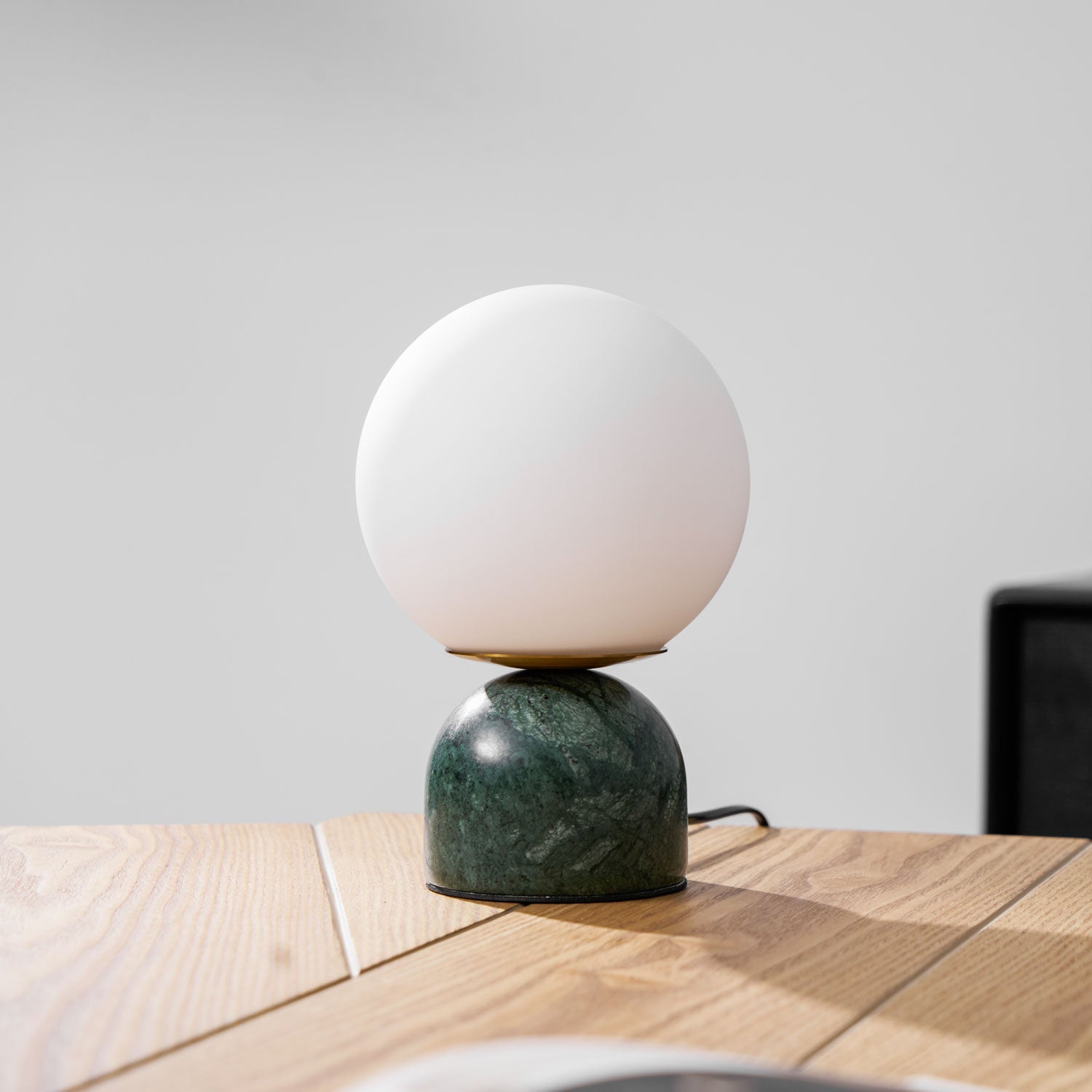 Marble Table Lamp 9.1 in (23.0 cm) Glass Globe Indoor Ambient Lighting Minimalist Modern Desk Light | Thomler