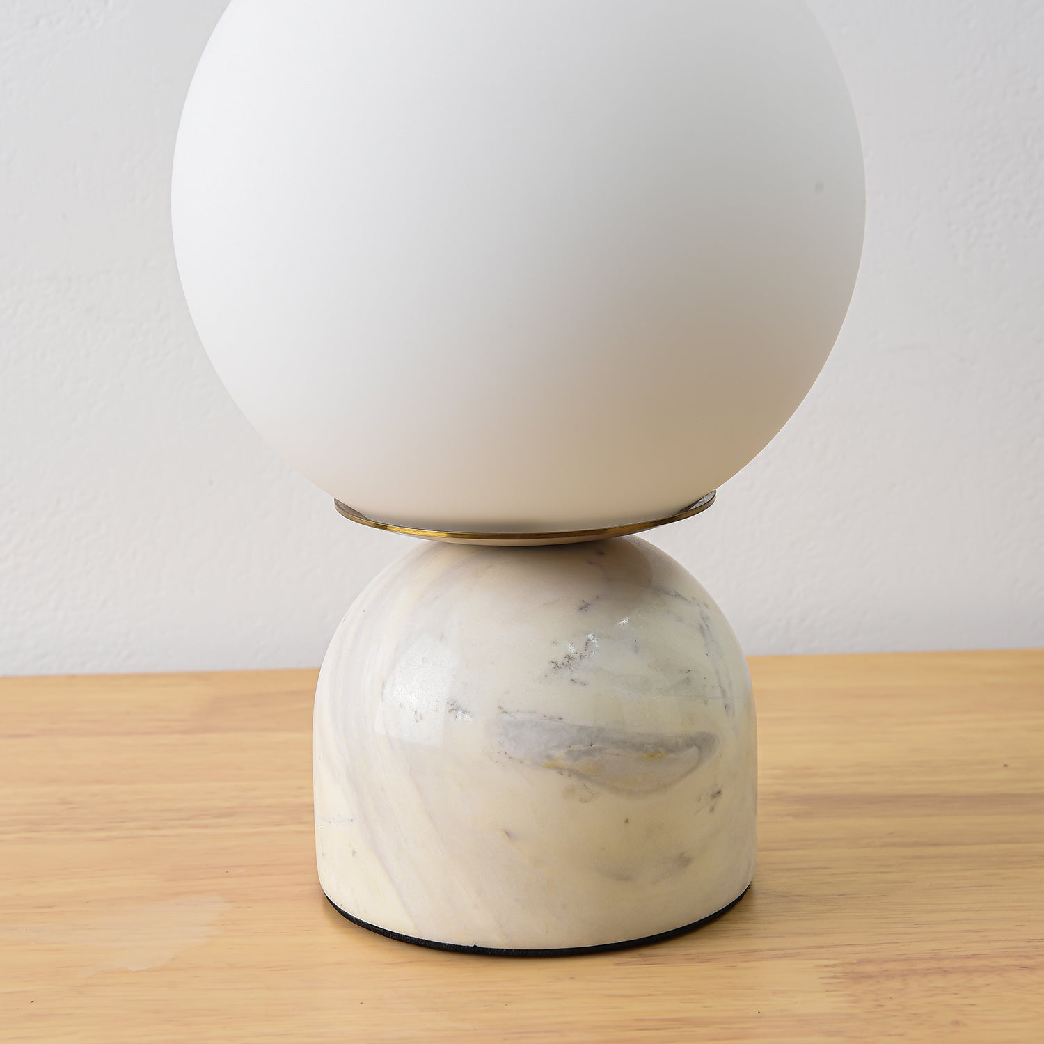 Marble Table Lamp 9.1 in (23.0 cm) Glass Globe Indoor Ambient Lighting Minimalist Modern Desk Light | Thomler