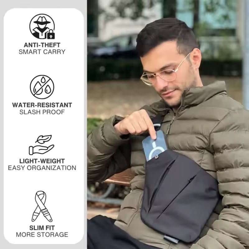 Slash-Proof Sling Bag with Card-Blocking Tech & Rain-Ready Fabric for Commuters and Travelers | Thomler