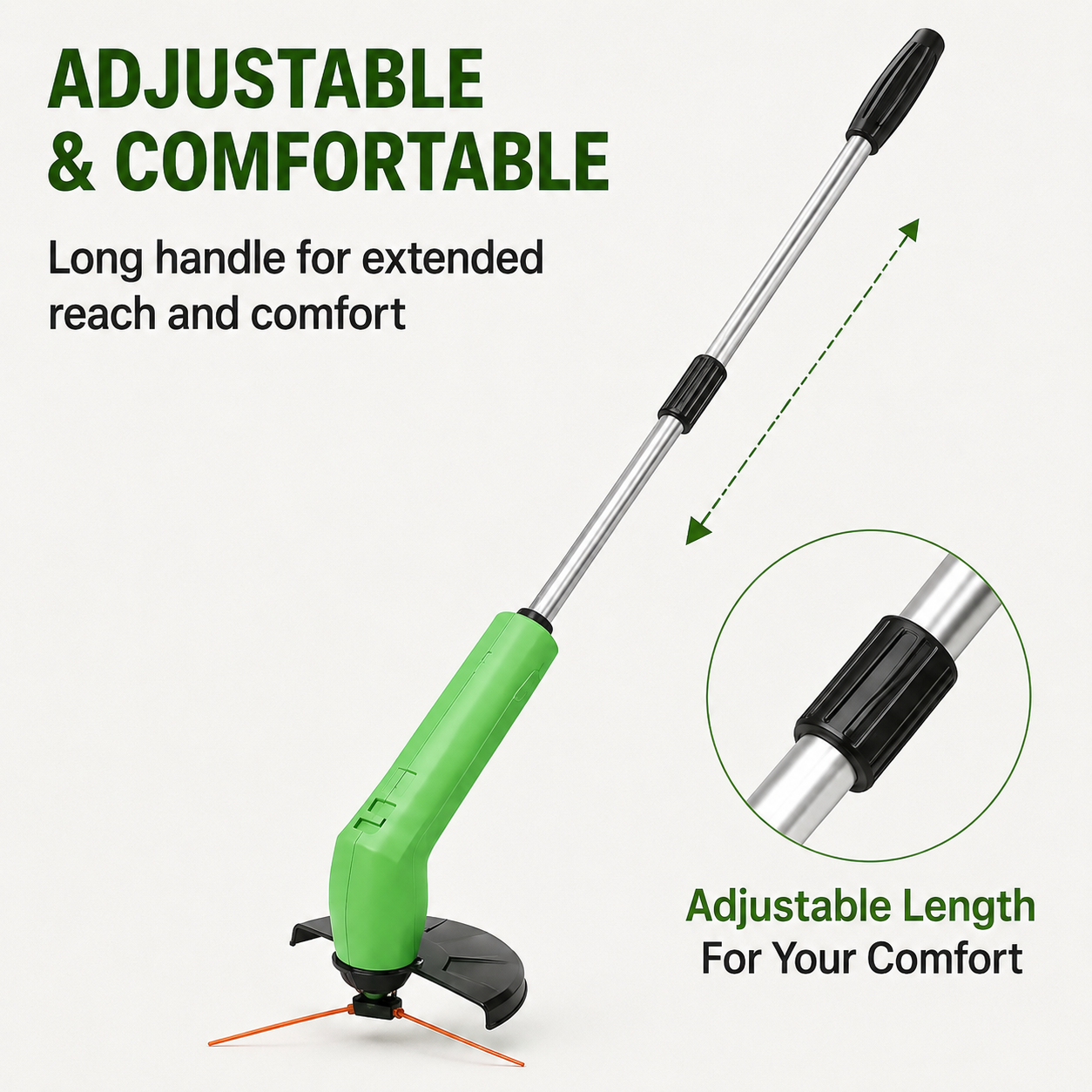 Battery-Powered Handheld Lawn Edger Compact Garden Tool for Trimming Grass Edges Pathways Borders Adjustable Lightweight Yard Maintenance | Thomler