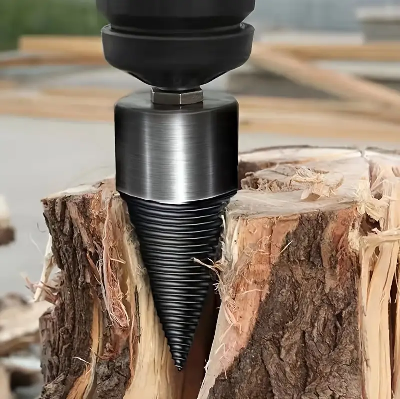Firewood Splitting Drill Bit for Power Tools - High Carbon Steel Wood Splitter Attachment for Electric Drills - Fits All Drill Sizes | Thomler