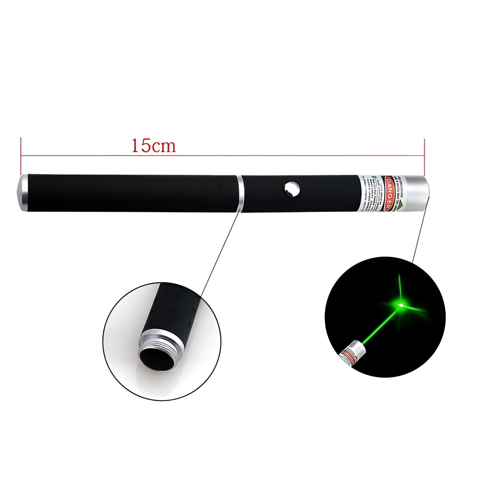 Laser Pointer Aluminium 1000.0 m (3280.8 ft) Range Stargazing Presentations USB Rechargeable Adjustable Focus Multi Colour Beam | Thomler