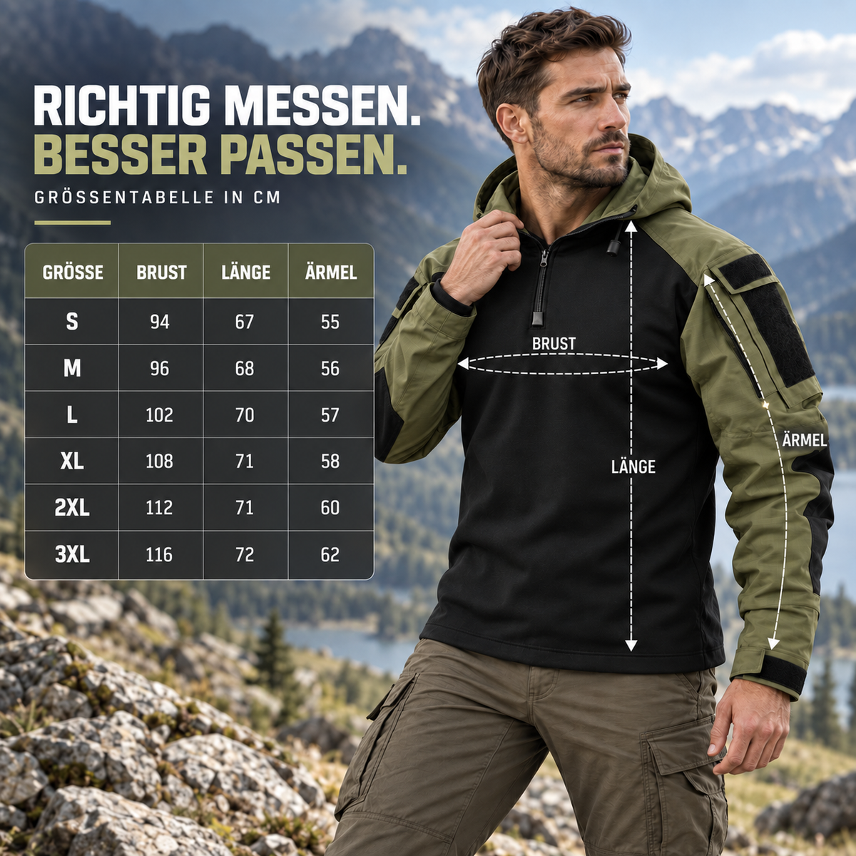 Water-Repellent Windproof Tactical Jacket for Men Outdoor Hiking Camping Everyday Wear Military Style Lightweight Polyester Coat | Thomler