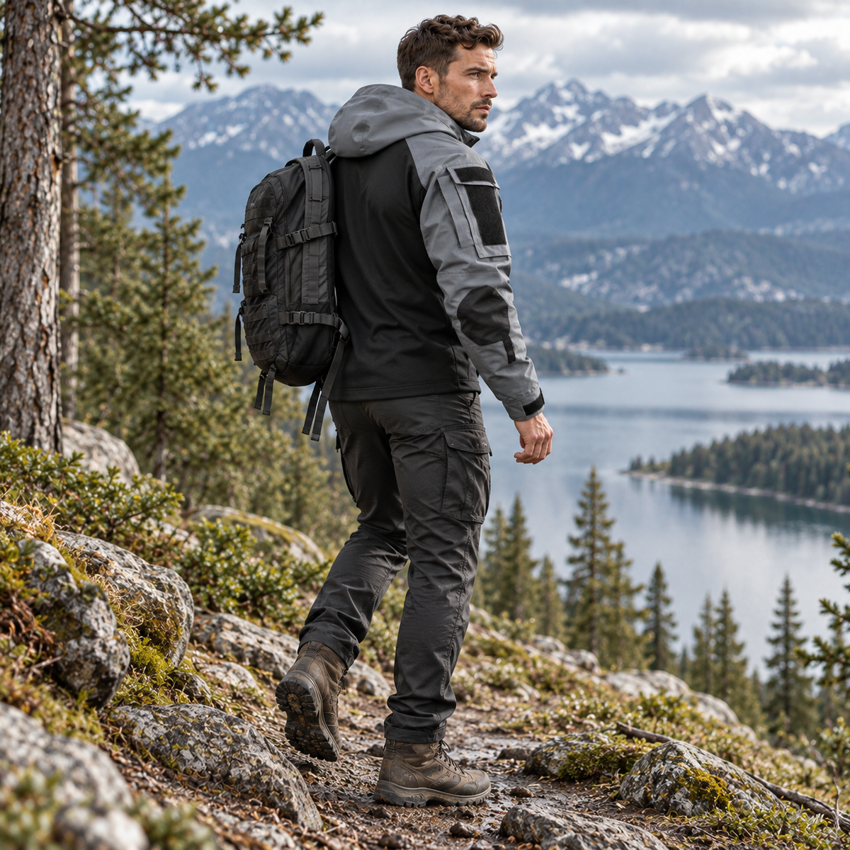 Water-Repellent Windproof Tactical Jacket for Men Outdoor Hiking Camping Everyday Wear Military Style Lightweight Polyester Coat | Thomler