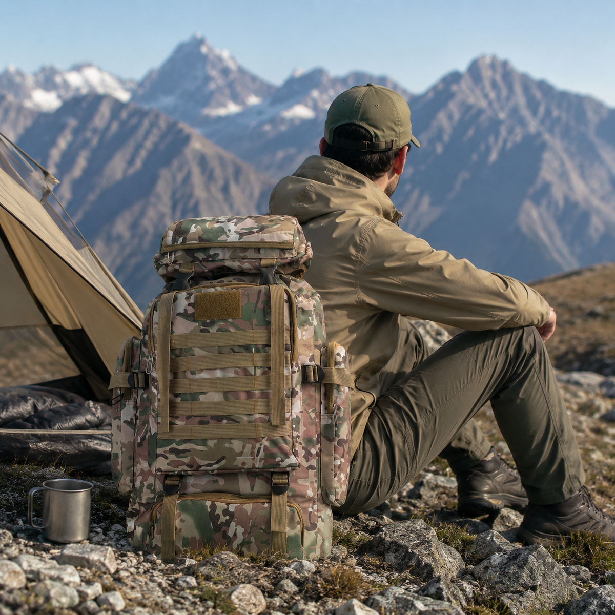 80L Hiking Backpack with MOLLE Webbing – Heavy-Duty 600D Oxford Pack for Multi-Day Treks & Camping Trips | Thomler