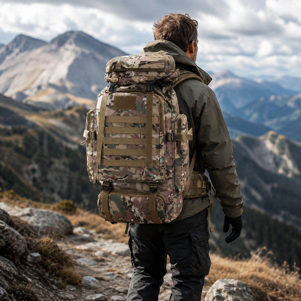 80L Hiking Backpack with MOLLE Webbing – Heavy-Duty 600D Oxford Pack for Multi-Day Treks & Camping Trips | Thomler