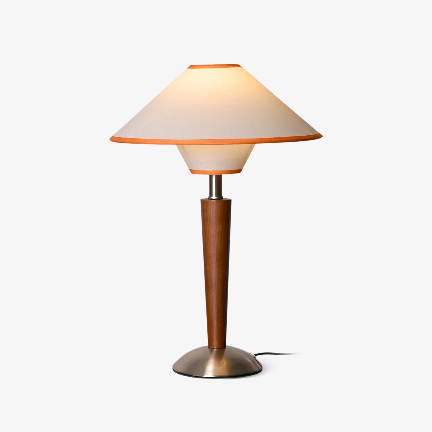 Wood Table Lamp 17.3 in Fabric Shade E26 Bedroom Nightstand Living Room Modern Lighting | Thomler