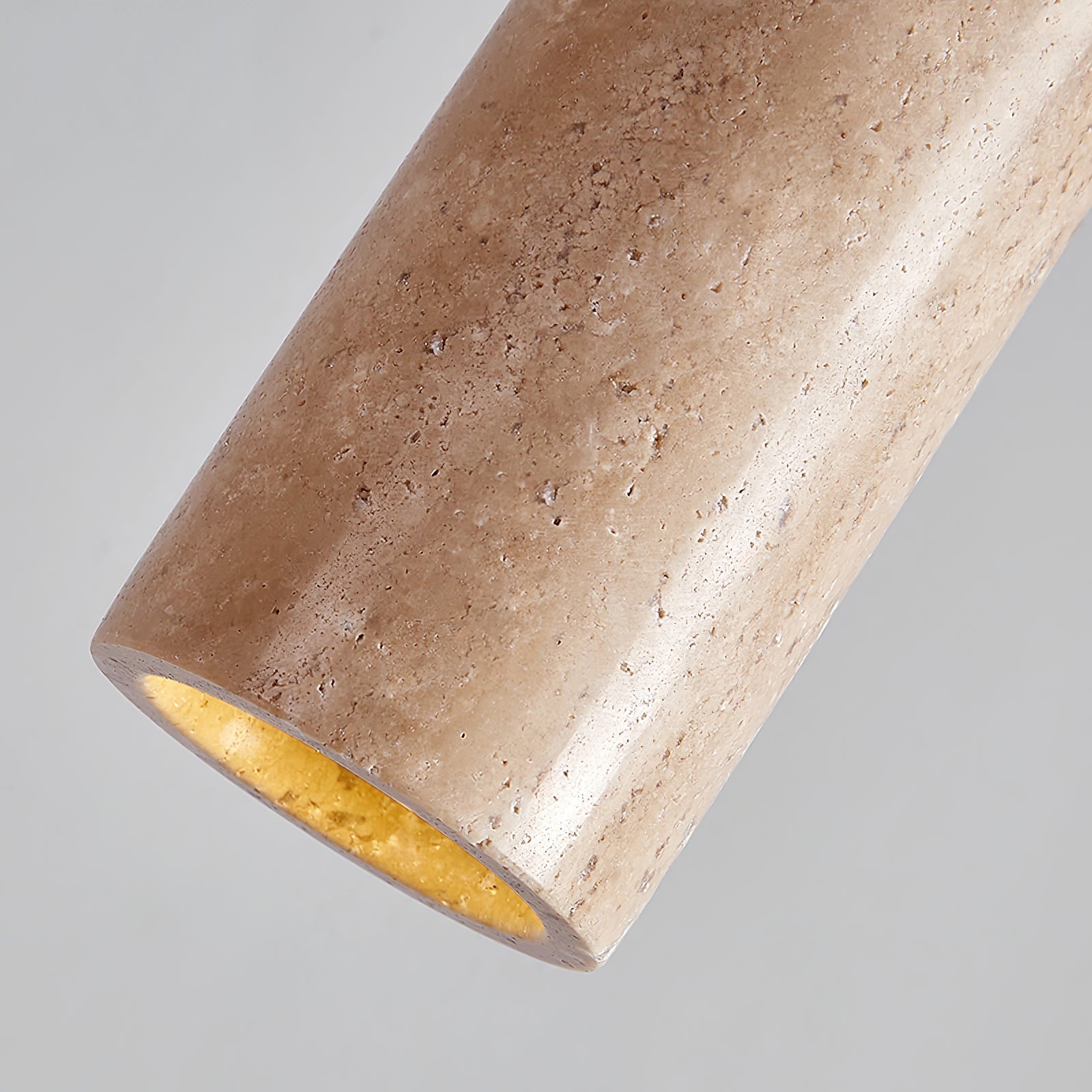 Pendant Light Travertine Stone Wood 25.0 cm Beige Dining Table Living Room LED Hanging Lamp Modern Minimalist Home Lighting | Thomler