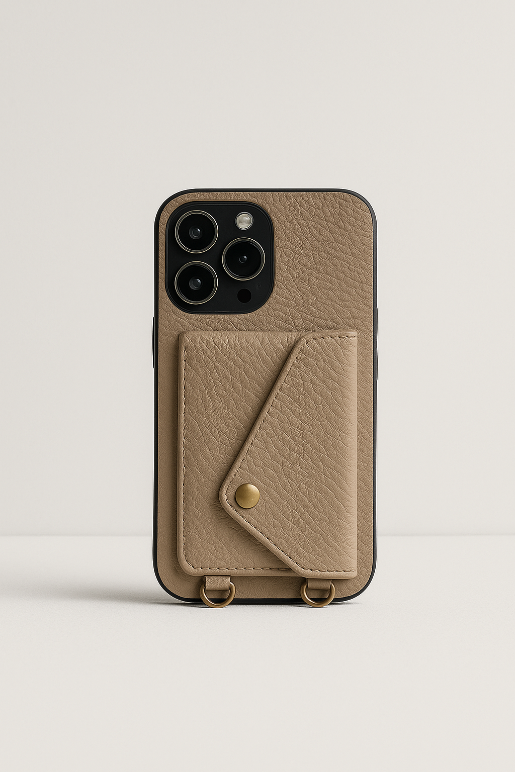 Telefoonhoesje voor dames met ketting – Leren crossbodyhoesje met kaartvak, urban chic