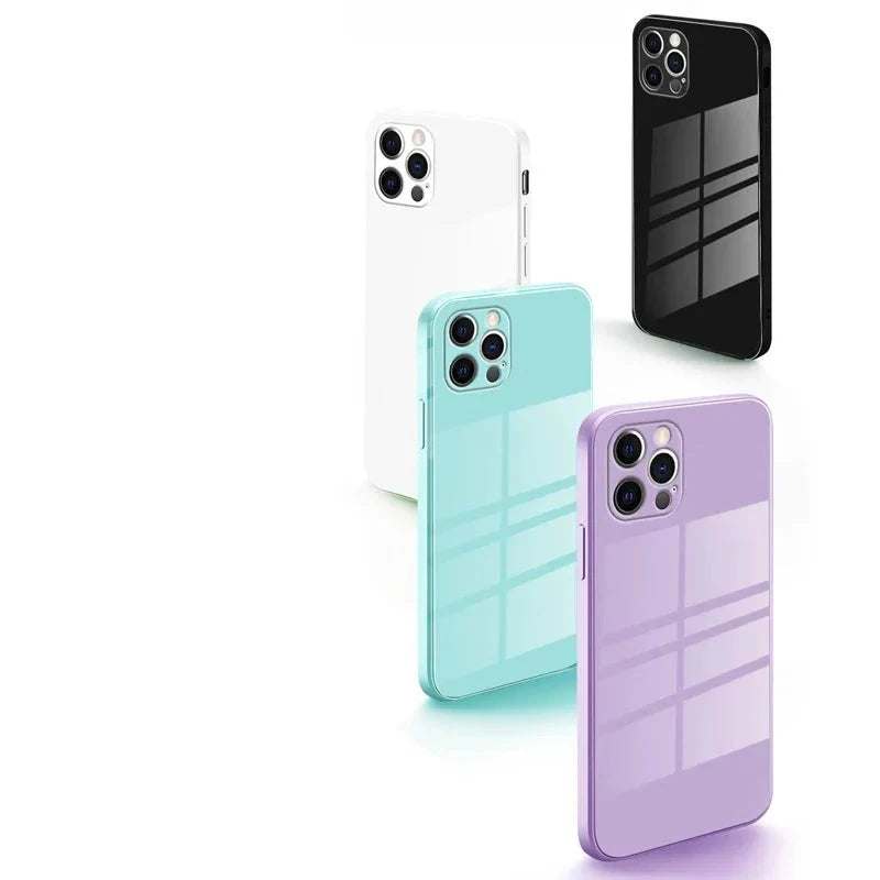 iPhone Protective Case with Detachable Wrist Strap & Glass Back – Anti-Fingerprint Shockproof Cover for iPhone 17, 16, 15, 14 Pro Max Plus | Thomler