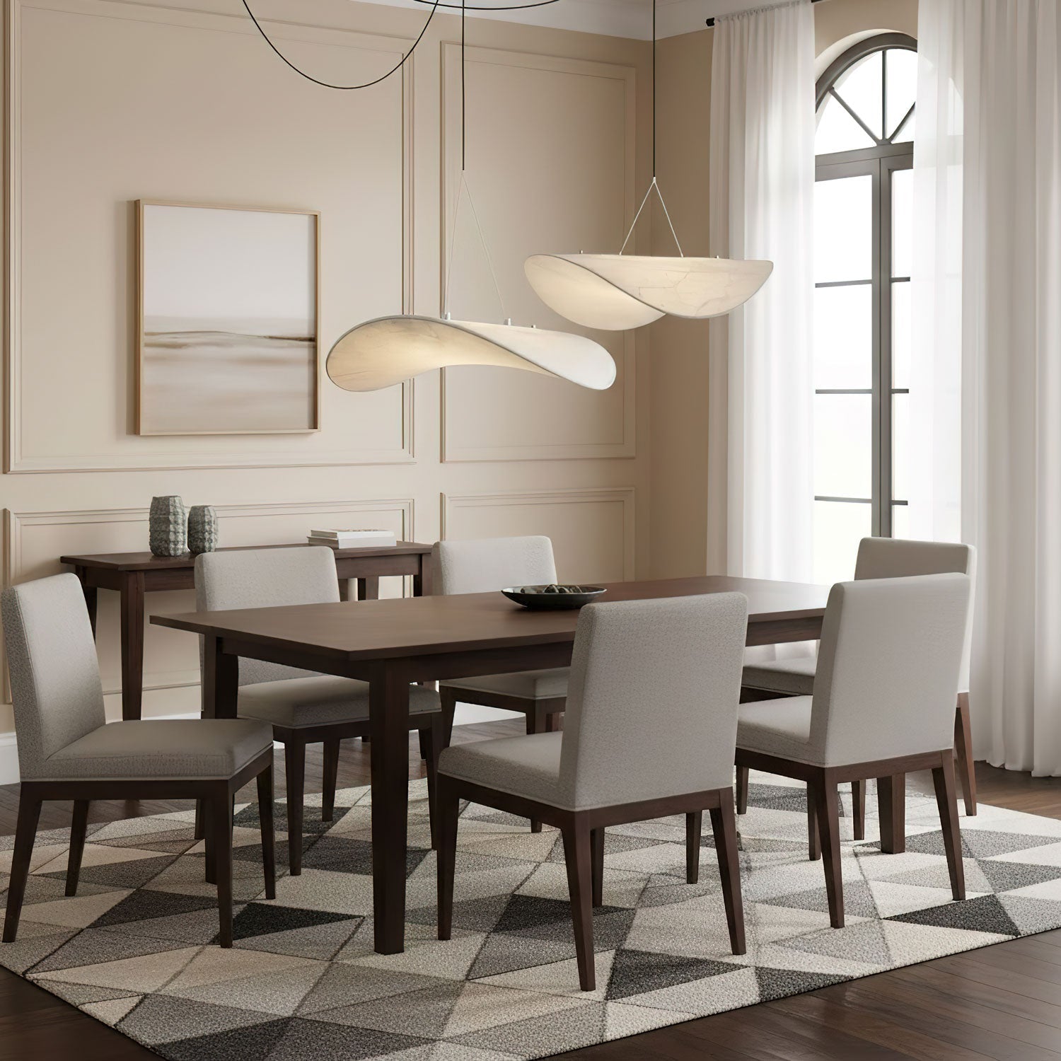 Tense Cloud Pendant Light 31.4 in LED White Ceiling Living Room Dining Modern Hanging Lamp Soft Diffuser Adjustable | Thomler