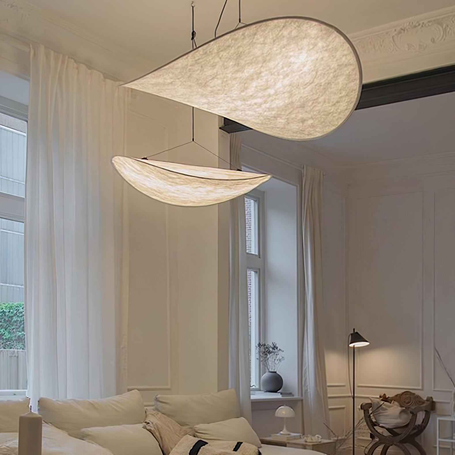 Pendant Light Dupont Paper 23.6 in Ceiling Adjustable Modern Indoor Dining Room Kitchen Lamp | Thomler